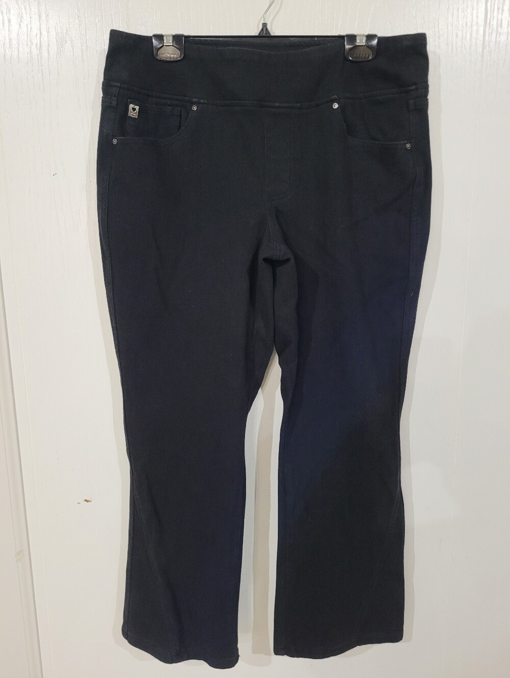Kim Gravel Bootcut Black Women's Pull-On Jeans Size 16 Petite